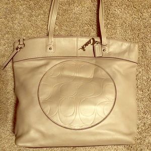 Coach Laura taupe Leather tote